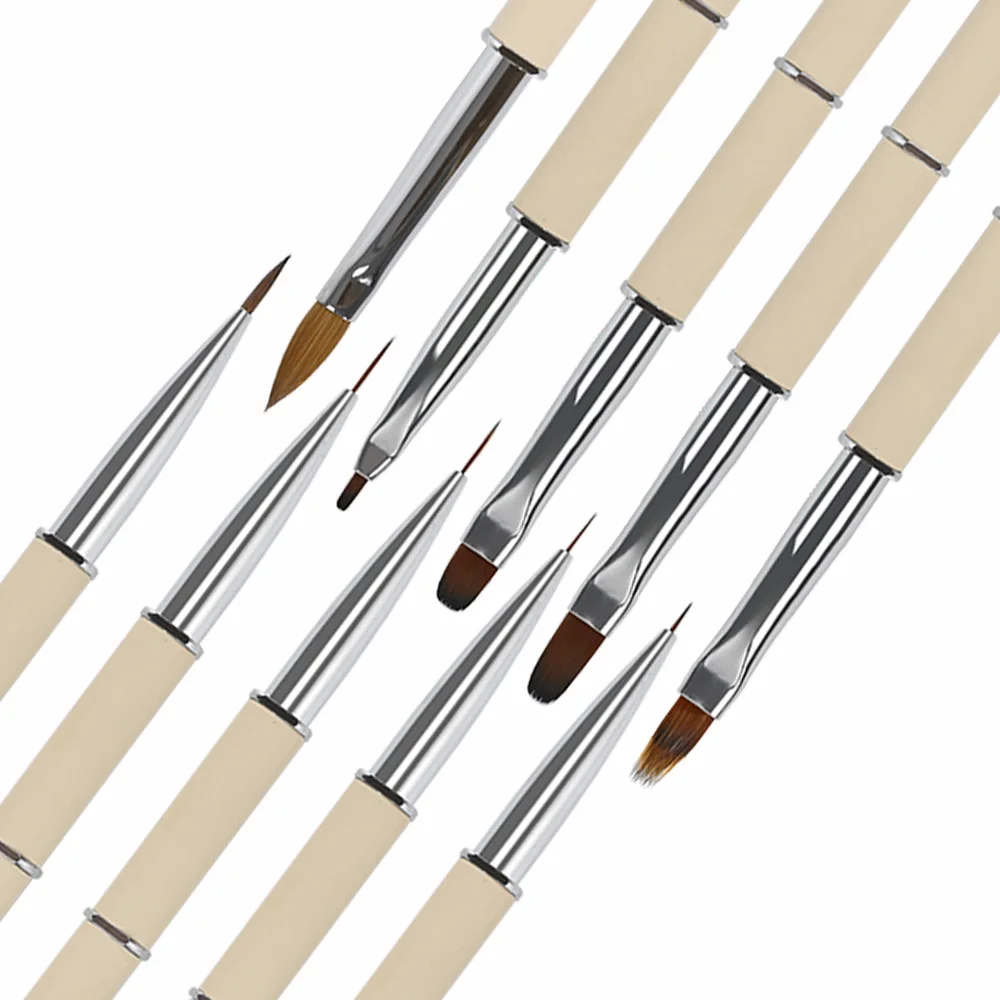 BQAN Short Design Plastic Handle Painting Gel Liner Brush Nail Art Custom Logo Nail Art Brush Set Kolinsky Acrylic Nail Brush