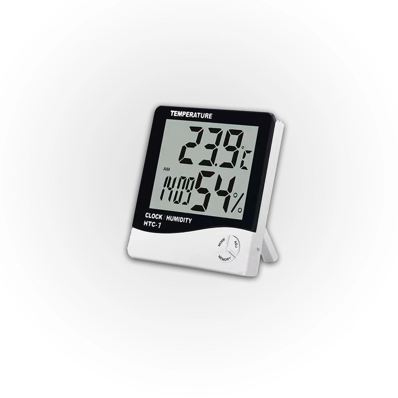VSEC LCD Digital Temperature & Humidity Meter Clock Alarm HTC-1