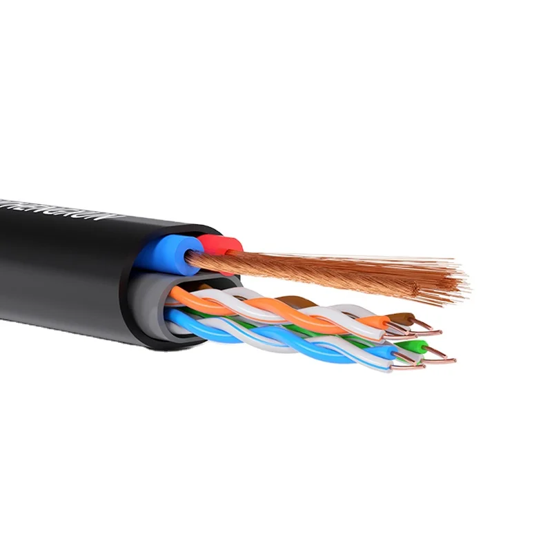 LAN network Cable UTP Cat5e Power Cable  cat5e wire cable with 2c Power Wire Outdoor Indoor Use Cat5e 4pair 2c Power Wire