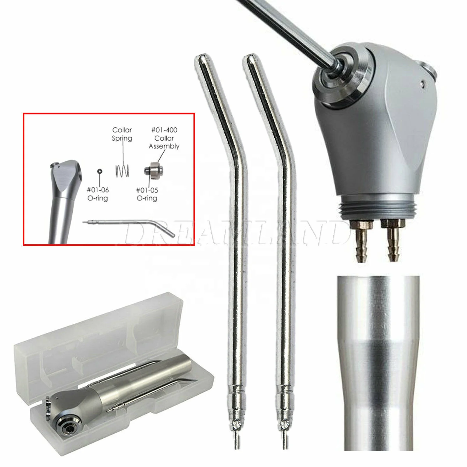 Hot Sale ! Dental Air Water Spray Triple 3 Way Syringe Handpiece with 2 Nozzles/Tips/Tubes