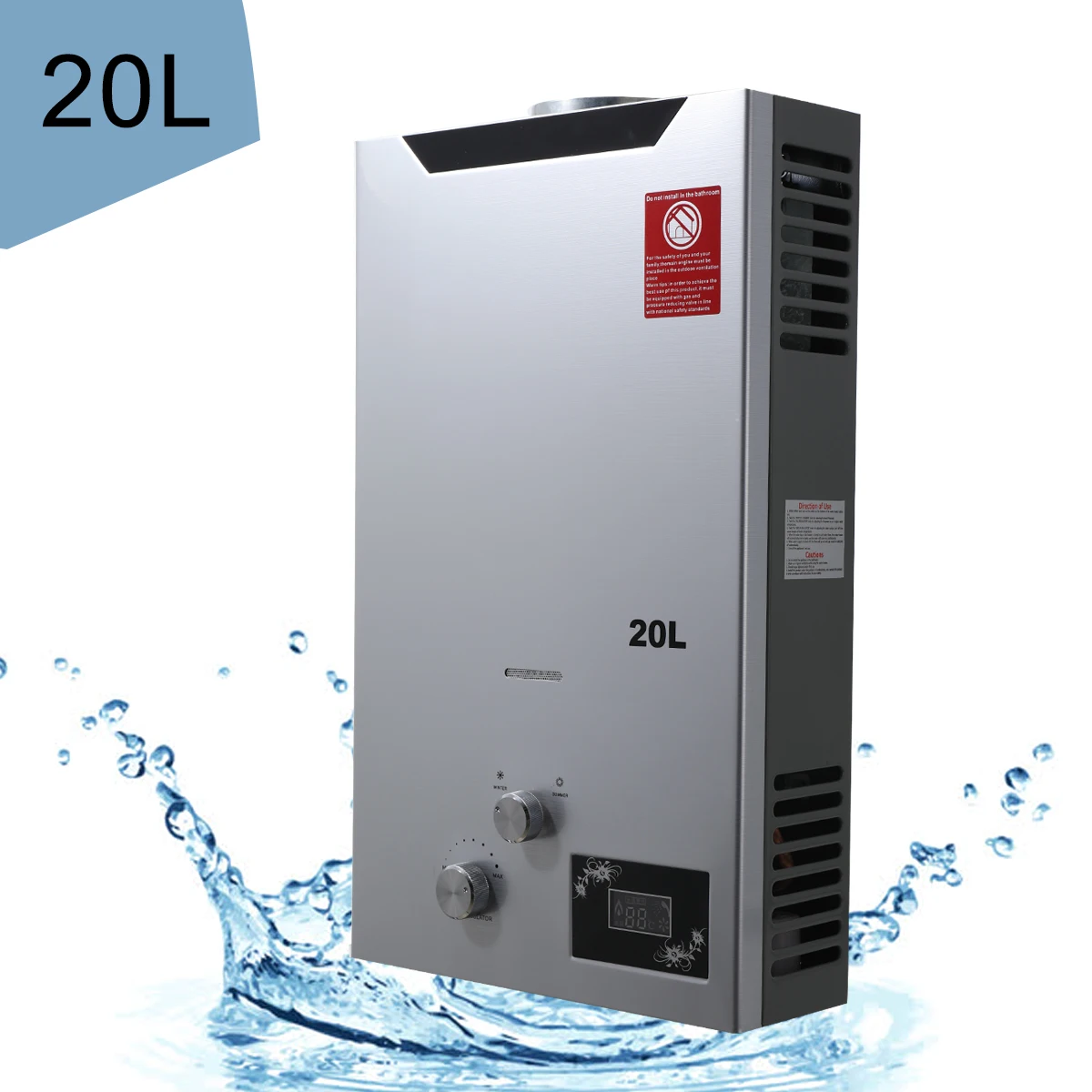 USA EU Warehouse In Stock 20L 40KW 5.28GPM LPG Geyser New Style Instant Residential Wall-mounted Tankless Gas Water Boiler