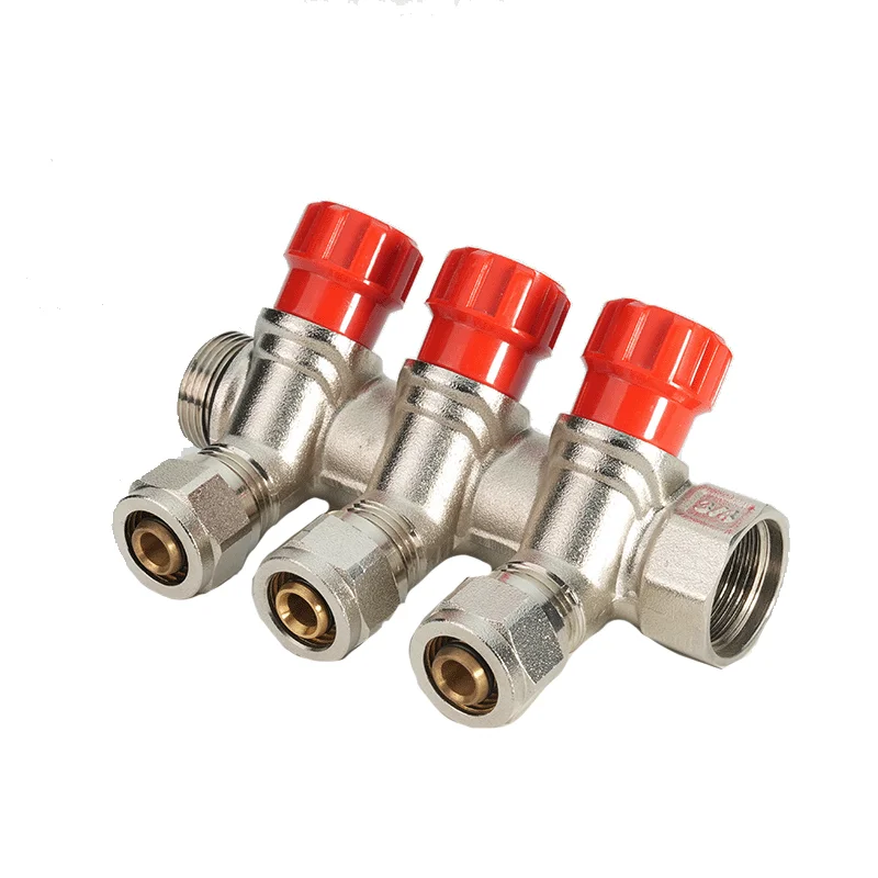 Bornic Manifold Gauge Set Water Use Heating Manifold High Pressure Brass Pex Fitting Plumbing Heating System