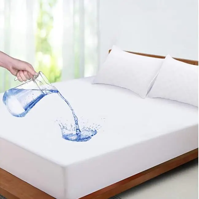 Luxury Bamboo Fiber Super Soft Cooling Mattress Topper Cover Home Bed Waterproof Mattress Protector Cover Set Plastic Bag