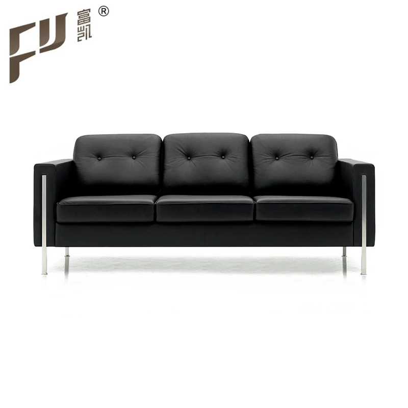
Customize Nordic style living room furniture 3 seaters office leather sofa 