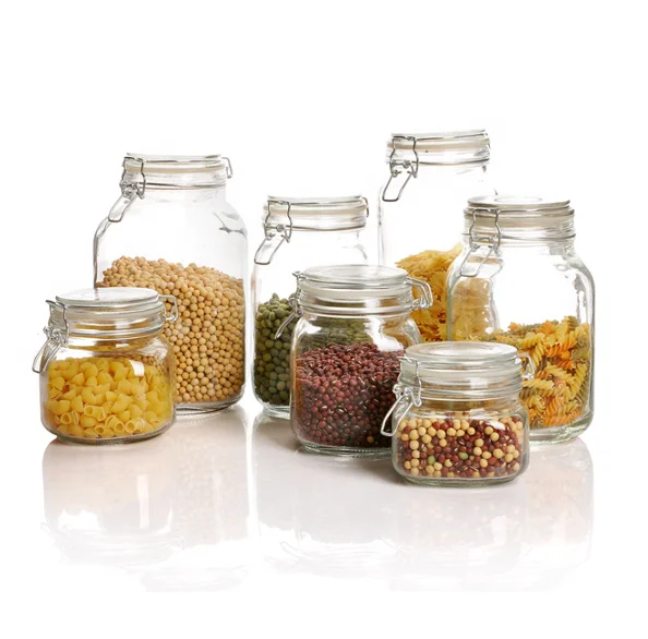 China wholesale glass food container glass food storage jars set glass jar with lid