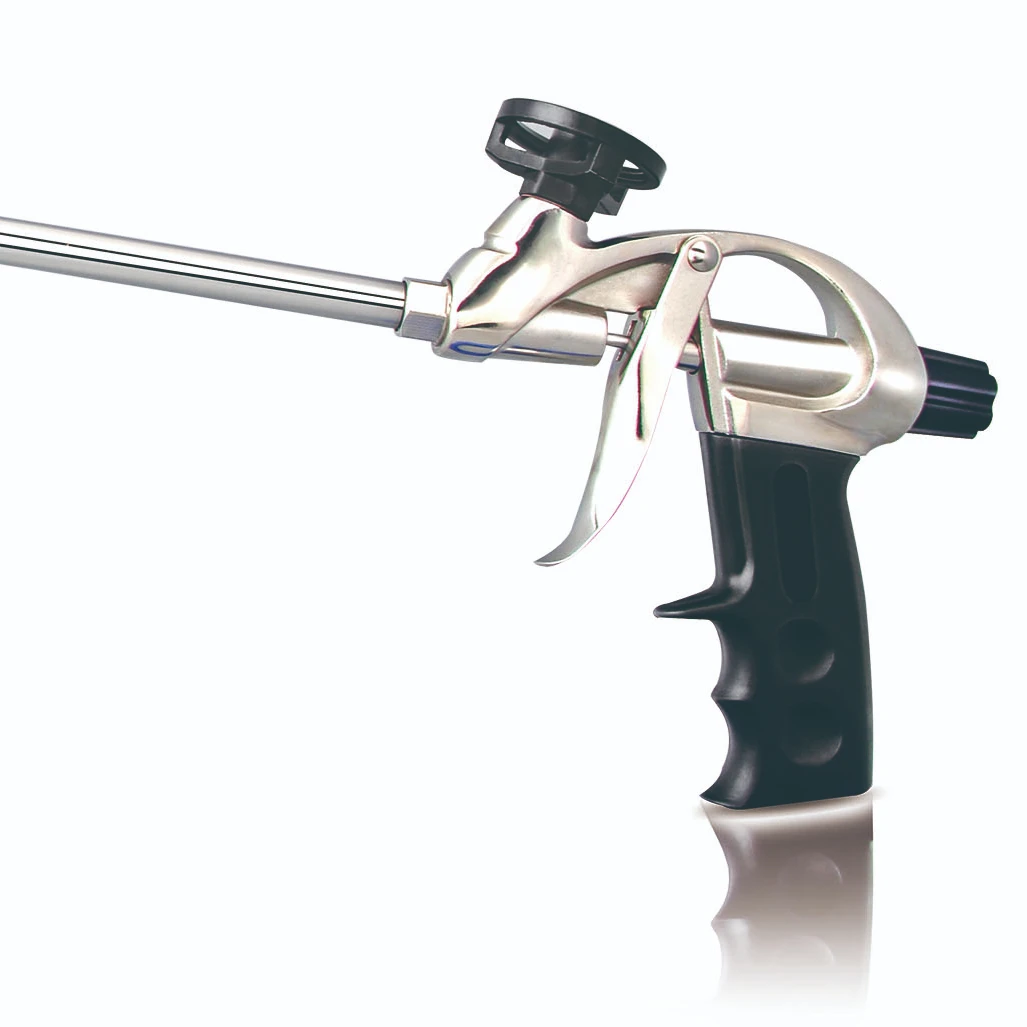 OEM  /DIY Pu Foam Gun Type One Component Nickel Metal CY-028-50 Chaoyu New Zinc Alloy DIY Stainless Steel BSCI Manual Tools 3 Years CN;ZHE foam caulking gun