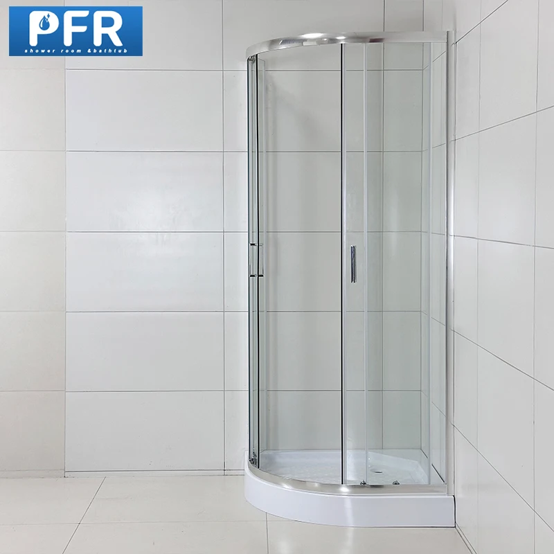 Modern 6mm Tempered Glass Sliding Shower Cabin with Stainless Frame Waterproof   for Home or Hotel Use