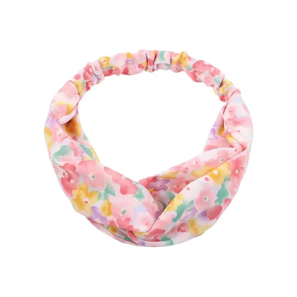 New Arrival Knotted Headbands Cross Head Wrap Floral Printed Hairband Yoga Headbands Hair Accessories for Women Girls