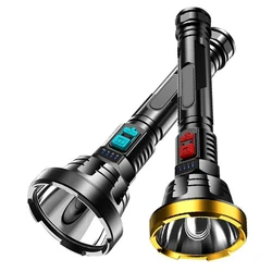 Plastic Flashlight USB Rechargeable Led Strong Light Long-range Show Battery Power Hand-held Flashlight Home Outdoor