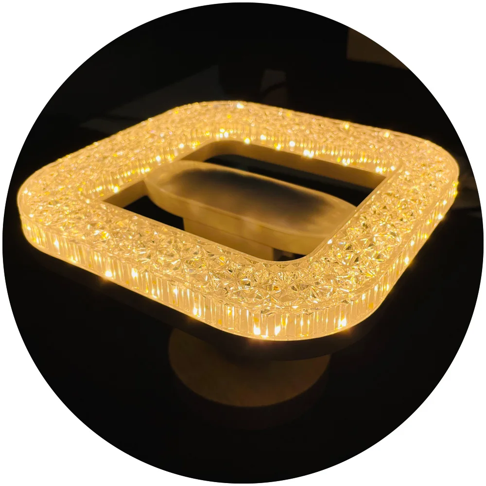 180mm 230mm 18w 24w hotel office crystal diffuser cover lighting fixture panel bulb Home Modern Led Ceiling Lights