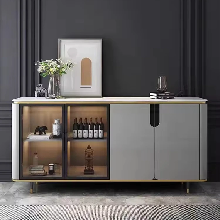 minimalist dining room furniture hotel furniture Modern Home LED Dinning Room Sideboards auto wooden Dining Cabinets Sideboard