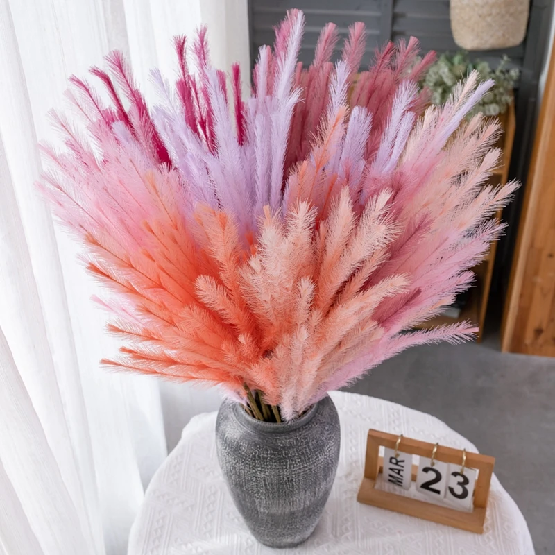 Новый дизайн искусственная трава MW09914 белое цветочное пушистое растение соломинка для рождественских медиаторов