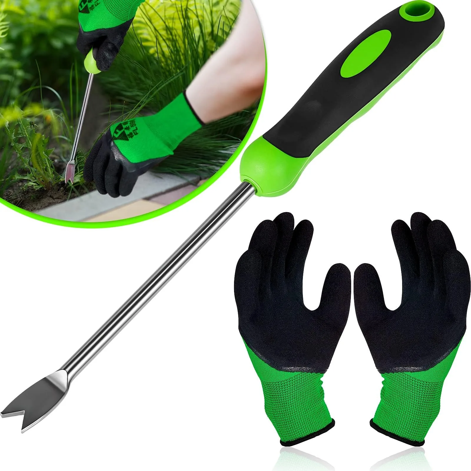 Stainless steel weed puller garden hand dandelion weeder tool for planting weeding flower and vegetable care