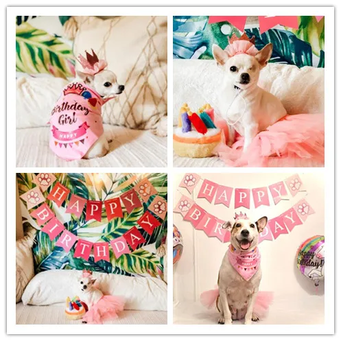 Dog Party Supplies Paper Birthday Hat with Bow Tie Necktie Collar Cone Hats