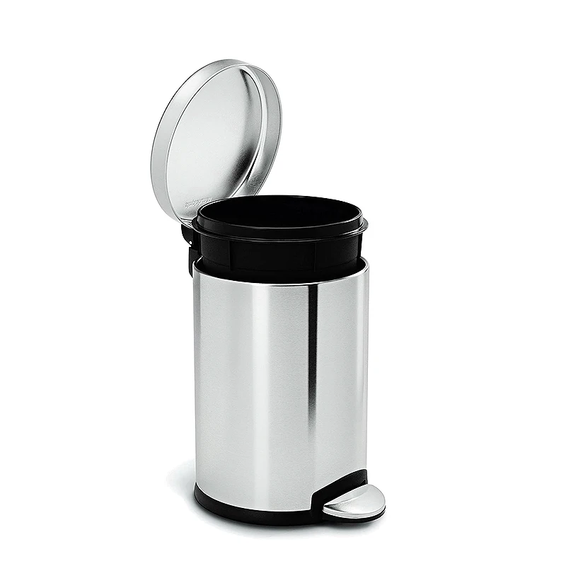 Eco-Friendly round Stainless Steel Step-On Trash Can with Pedal Paper Basket Induction Structure for Kitchen Use