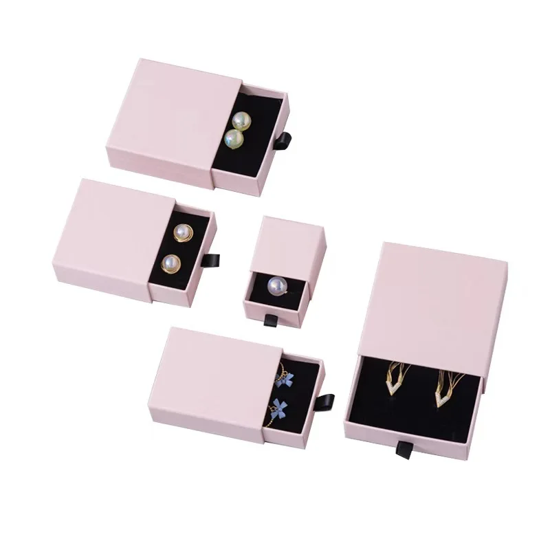 eco friendly custom logo recyclable handmade gift box packing for jewellery necklace bracelet rings drawer paper jewelry box