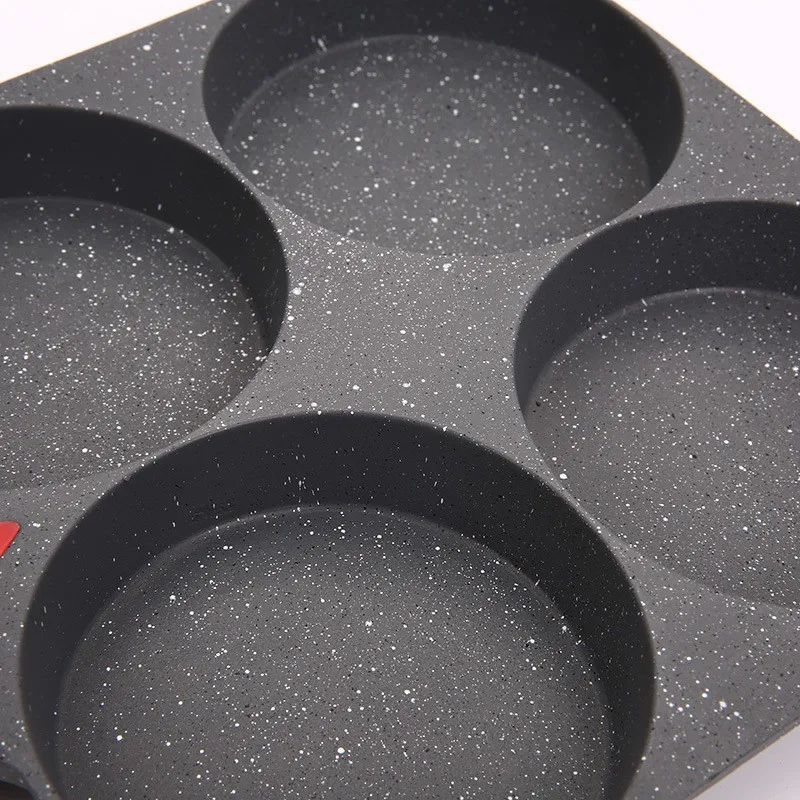 New product temperature sensitive four hole egg frying pan non stick flat bottom net red wheat rice stone frying pan household