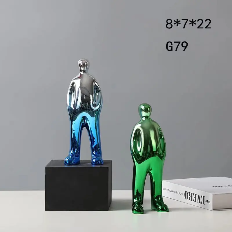 Creative Resin Crafts Gradient Electroplated Ancient Soldiers Statue Terracotta Warriors Deer Sculpture