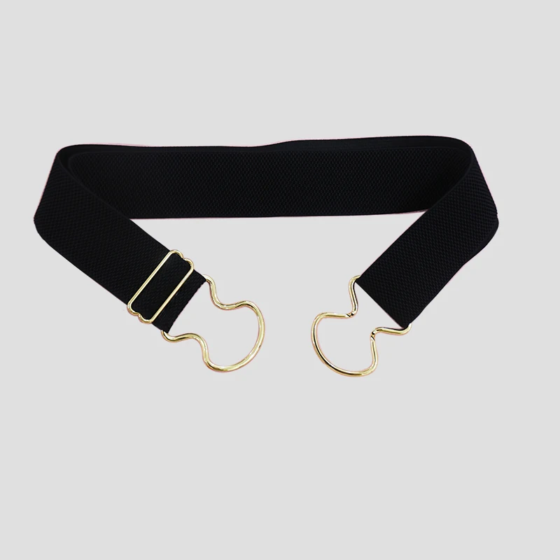 Custom Open Interlock buckle belt elastic strap for women men