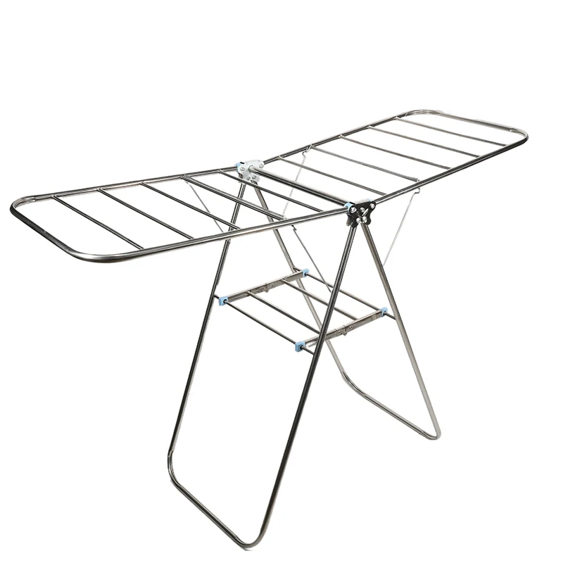 Folding Butterfly Shape Clothes Drying Rack Outdoor Adjustable Cloth Stand Clothes Airer Dryer Rack