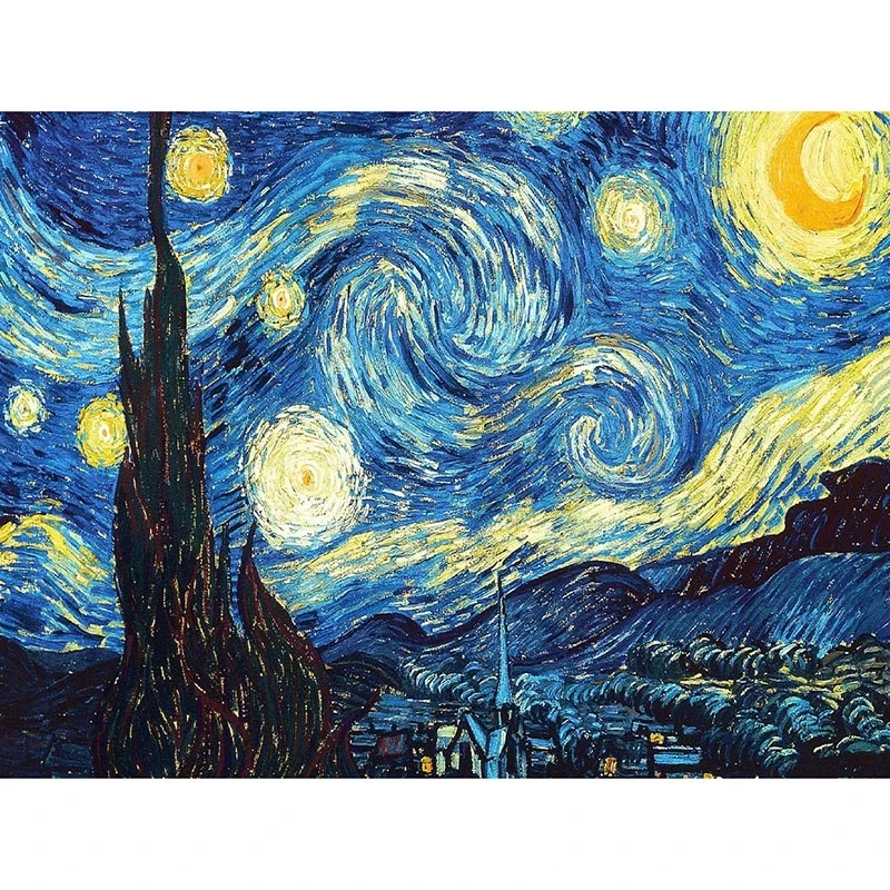 Colored Van Gogh Night Diamond Painting 5d Diy Full Square/round Beads Embroidery Cross Stitch Mosaic Kits Home Decor