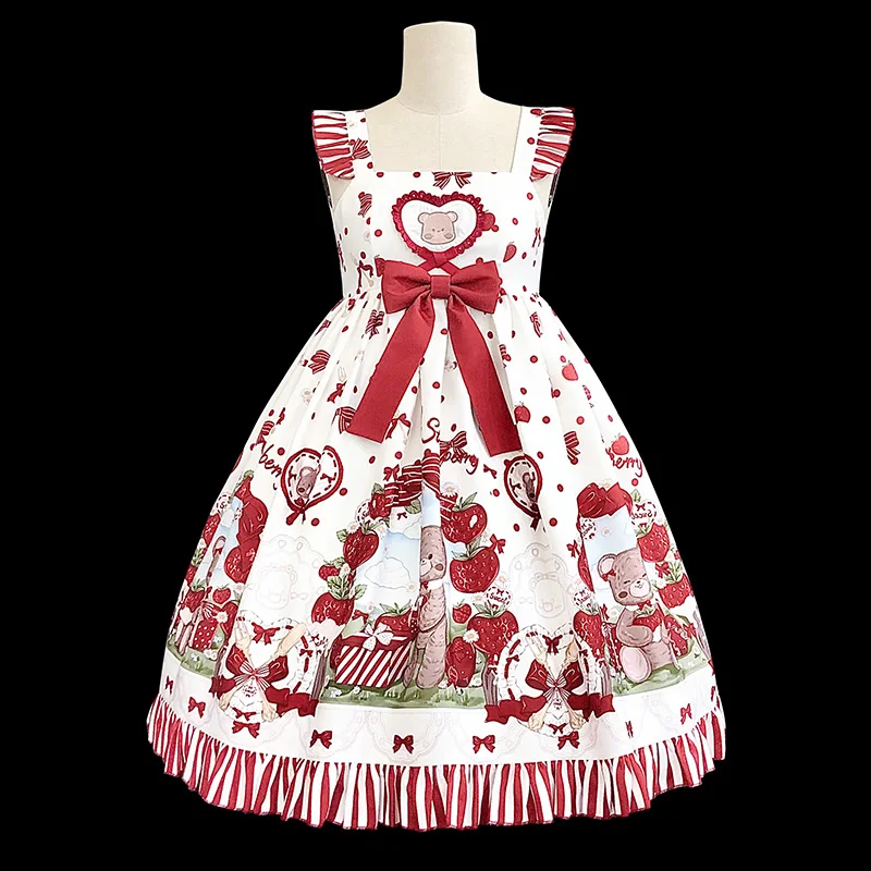 Strawberry Dress Red lace Ruffle JSK lolita dress plus size lolita  girl dress  lolita clothes