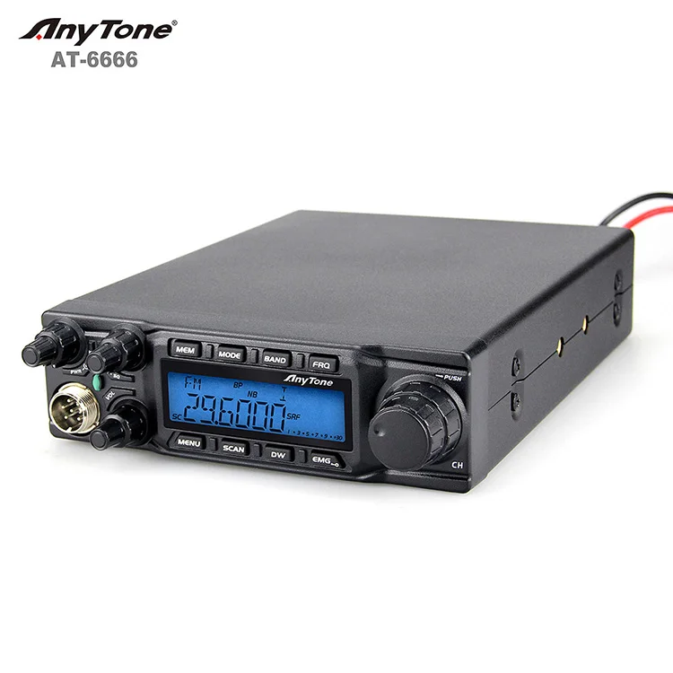 AnyTone AT6666 CB Radio 27mhz SSB AM FM With 60W For Ham Radio 25.615~30.105MHz Long Range Walkie Talkie