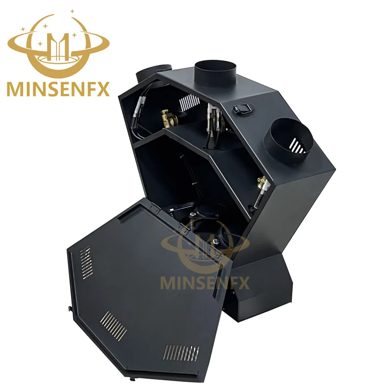 MINSENFX Special effect DMX512 Three head flame machine Triple-way Firework Firing Thrower Flame Projector Fire Machine