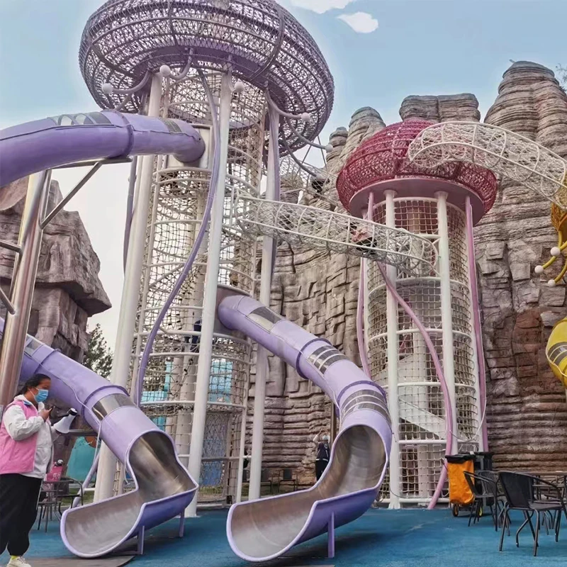 Indoor Outdoor Customized Tube Water Stainless Stainless Steel Slide For Kids Or Adults