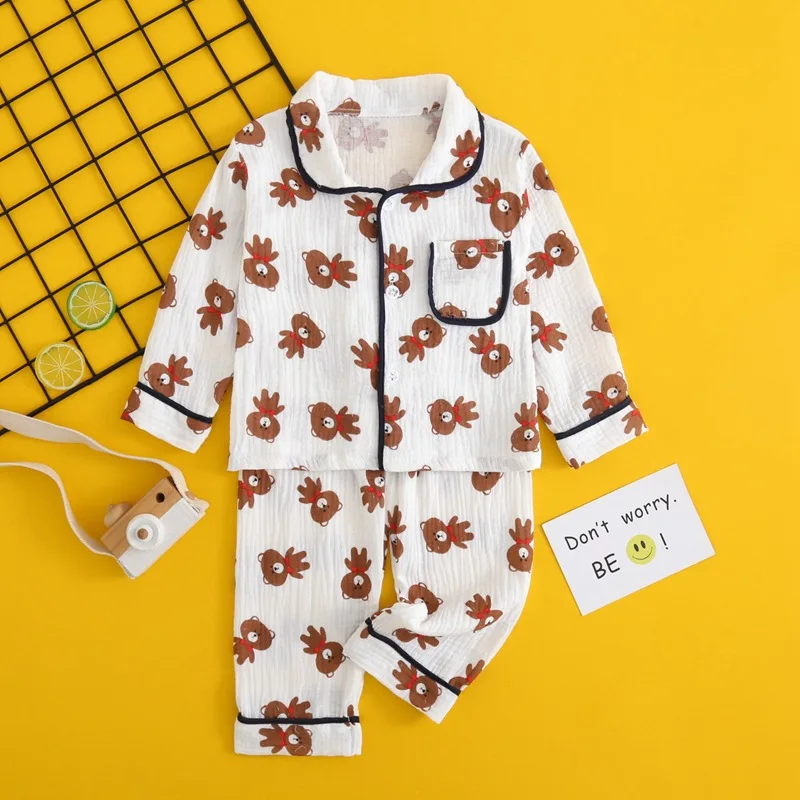 2022 super soft high quality summer muslin kid pajamas clothes with cheap price