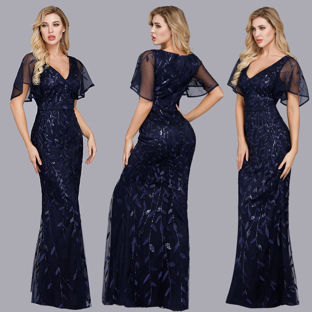 Good Quality Brand Sexy Elegant Casual Celebrity Outfits Women Slit Draped Wholesale Evening Dresses