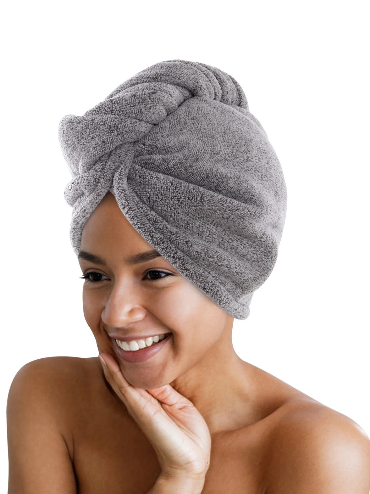 Bamboo Hair Towel Wrap Microfiber Hair Drying Shower Turban