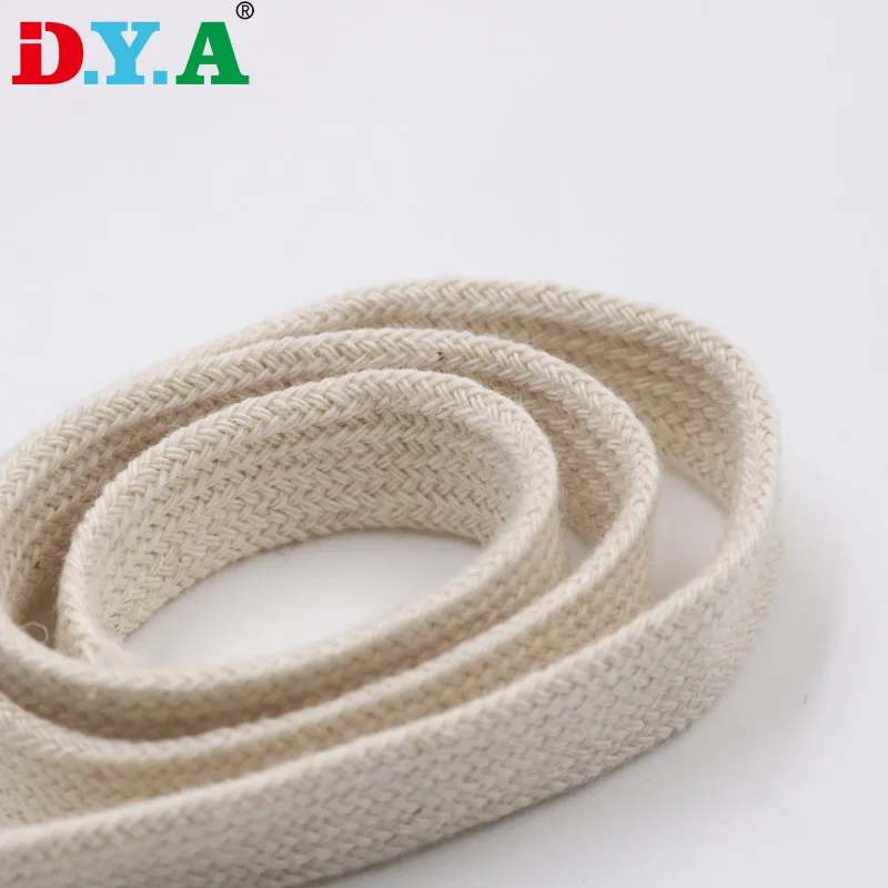 1cm Fabric 100% Cotton High Quality Flat Cotton Drawstring Cord for Pants