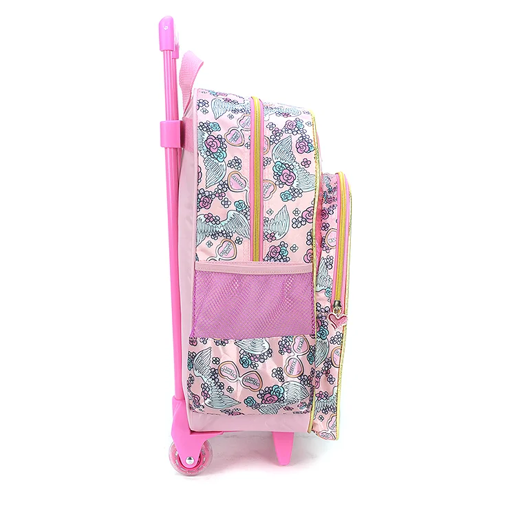 Custom Fashion Salable Cute Cartoon Girls Kids Travel School Trolley Backpack Bag