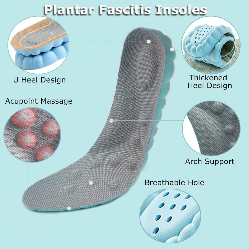 4D Cloud Technology Super Soft Comfort Insoles Foot Protection Cloud Feeling Insole U-Shape 4D Sports Memory Foam Insoles