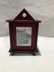 Custom  Really wood wooden pet photo urns Cremation Urn pet cat dog Memorial Urn Casket For Ashes Funeral Supplies