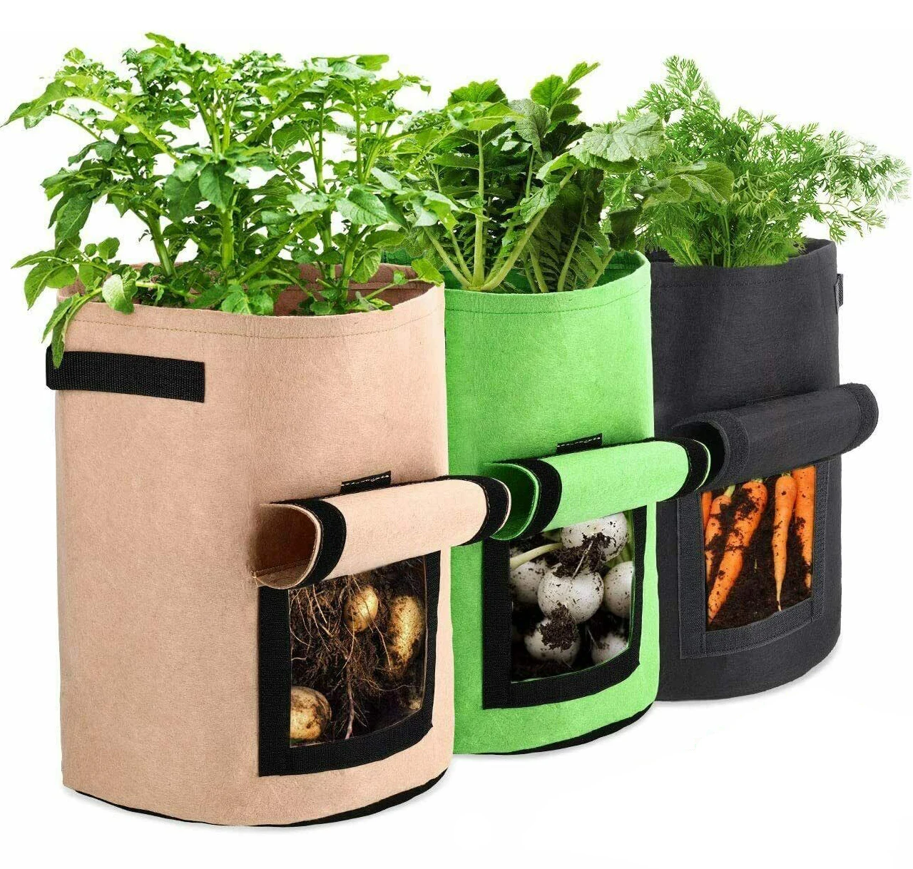 New Arrival 50 Gallon Hemp Fabric Hydroponic Large Poly Strawberry Tomatoe Uv Grow Bags for Home Growin