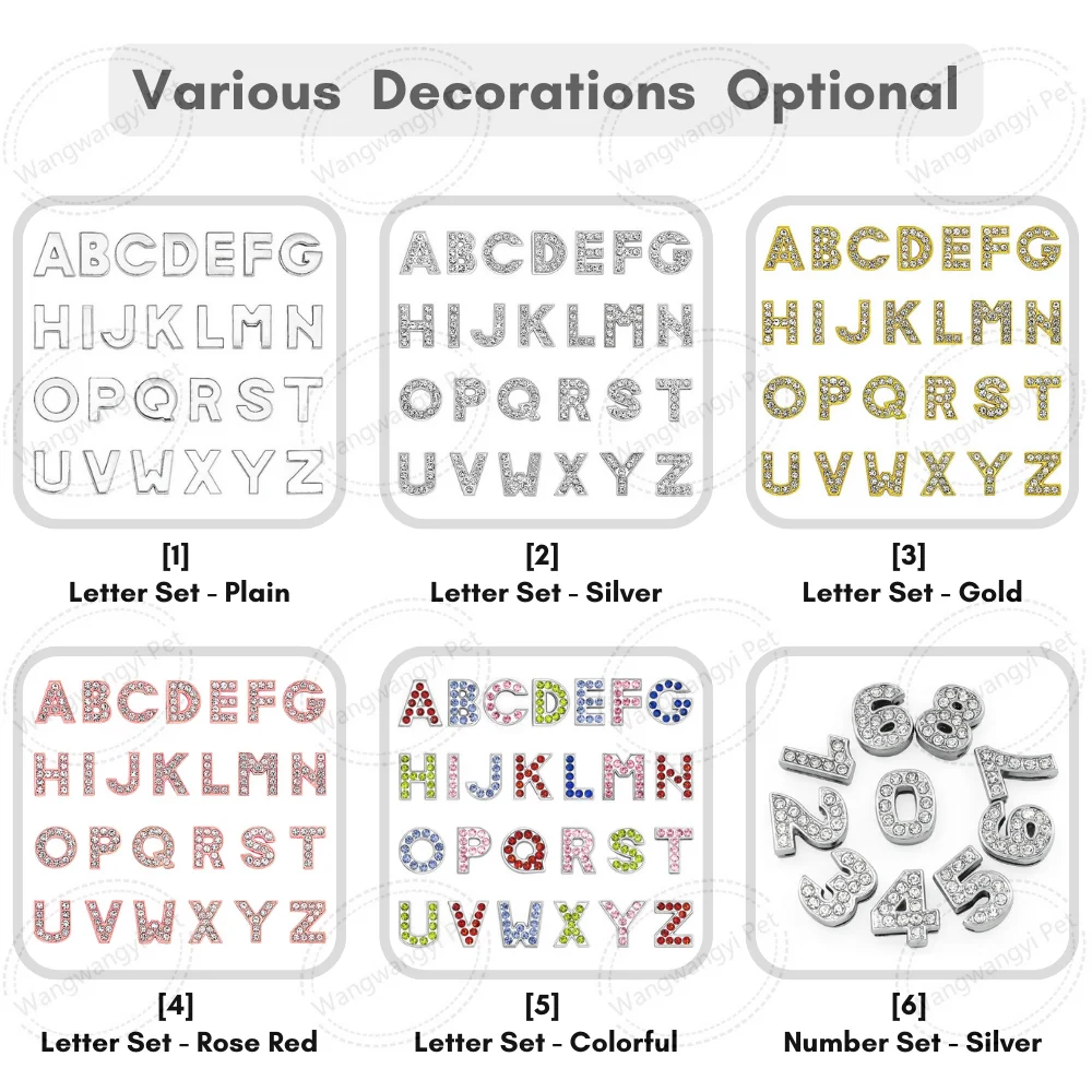 Personalized Bling Dog Name Collar DIY Rhinestone Pet Collars with Letters