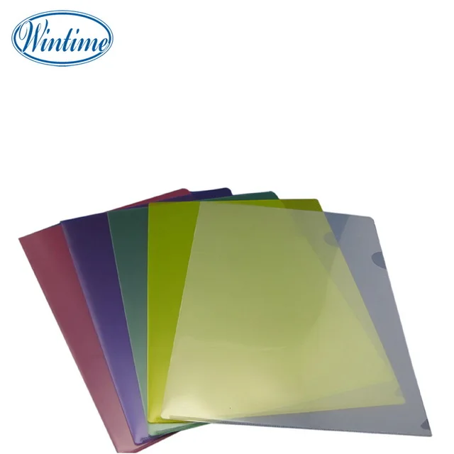 eco-friendly A4 size colored L shape PP folder