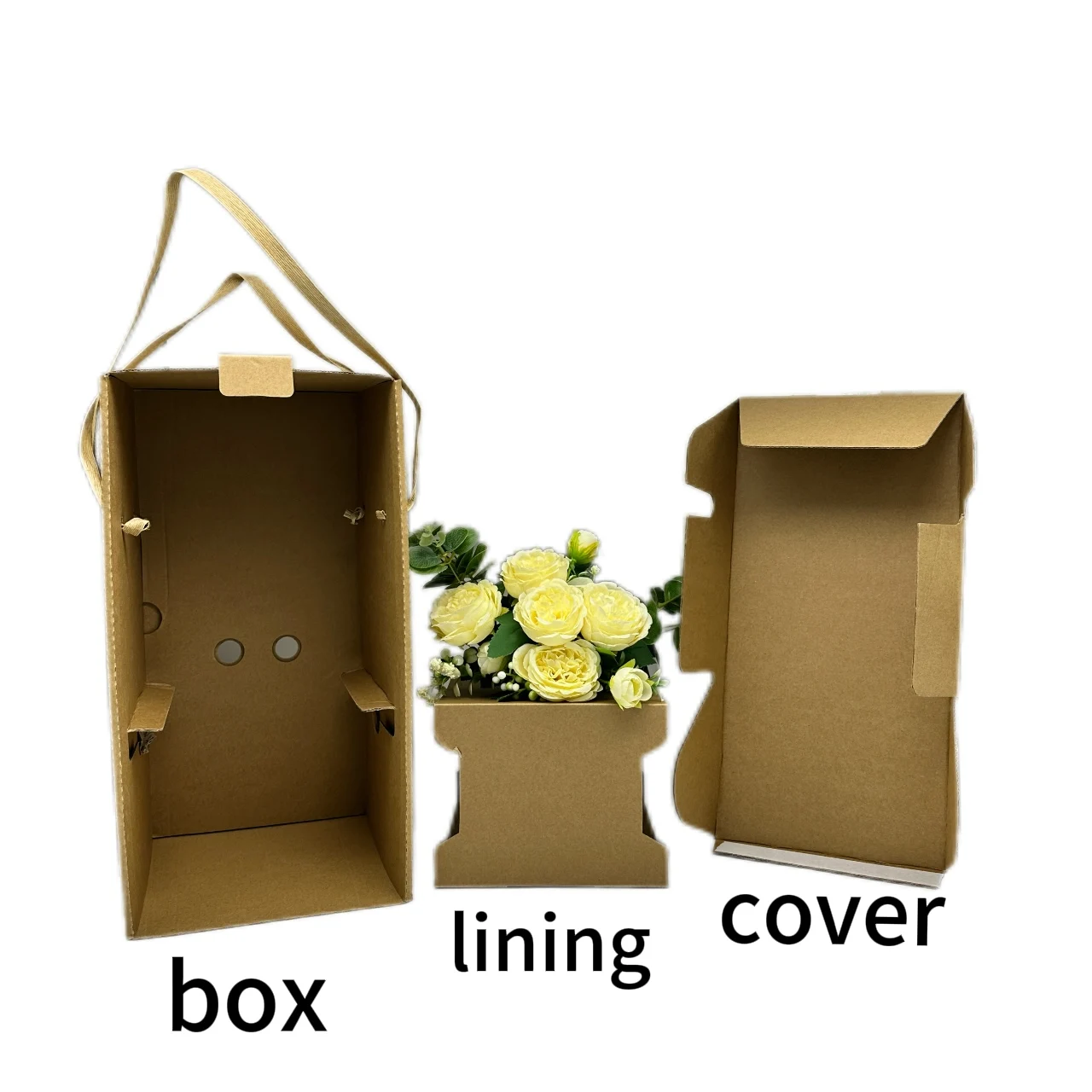 Corrugated paperboard plant shipping box decorated wedding, birthday party flower/ bouquet box custom size and printing