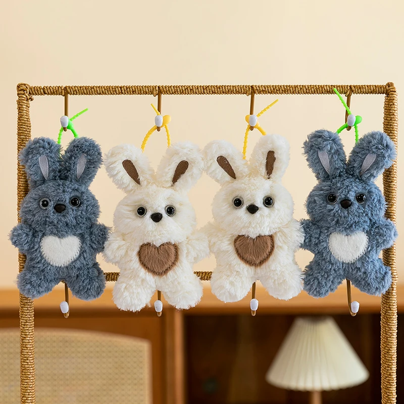 Hot Custom Plush Keychain Toy rabbit Stuffed Light Keychain for Bag Charm Accessories Milk Tea Coffee Cups plush Keychain