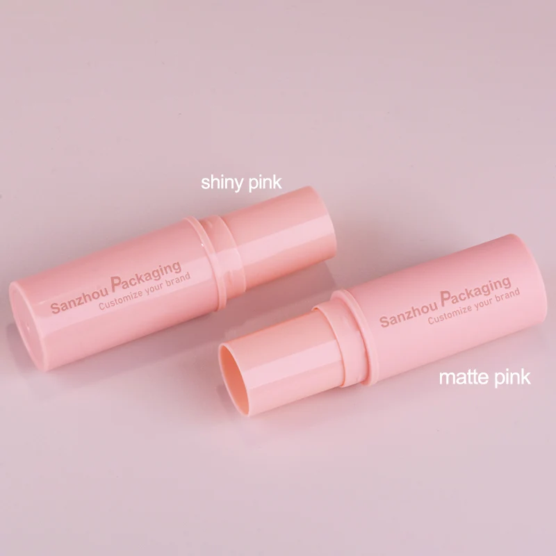 Customized 9g push up bottom fill pink empty concealer tube blush stick container stick foundation packaging