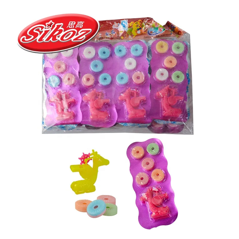 Mini deer shape whistle toy candy with press candy