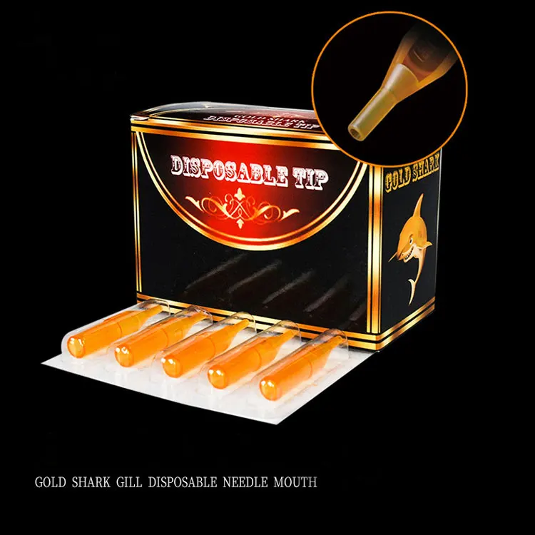 Kissure 50pcs/box  yellow Disposable Tattoo needle Tips For Tattoo Machine microblading body art