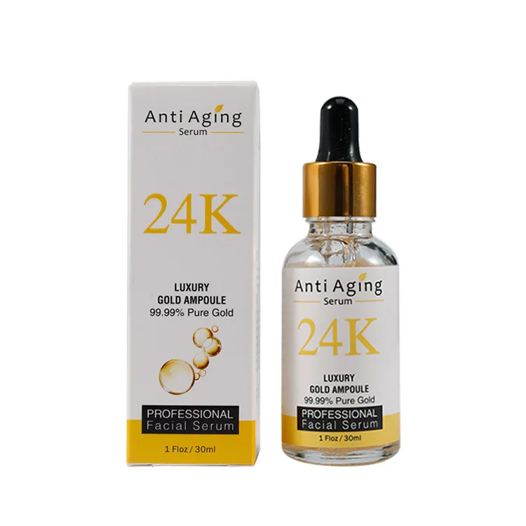 Bulk Wholesale 30ml High Quality Moisturizer Skin Care Liquid Hyaluronic acid Anti-aging 24k gold skin care serum