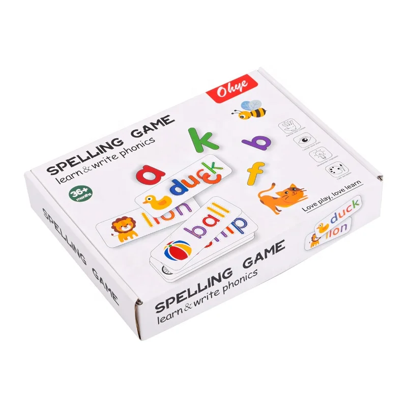 2024 New Montessori Wooden Alphabet Spelling Word Game Educational Cognition Learning Gift Toys For Boys Girls