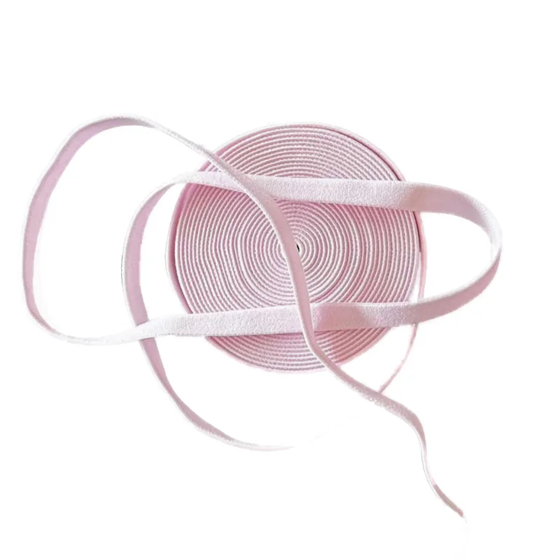 TUTON Soft Nylon Spandex Elastic Band Tape For Bra Strap Width 0.8CM Pink