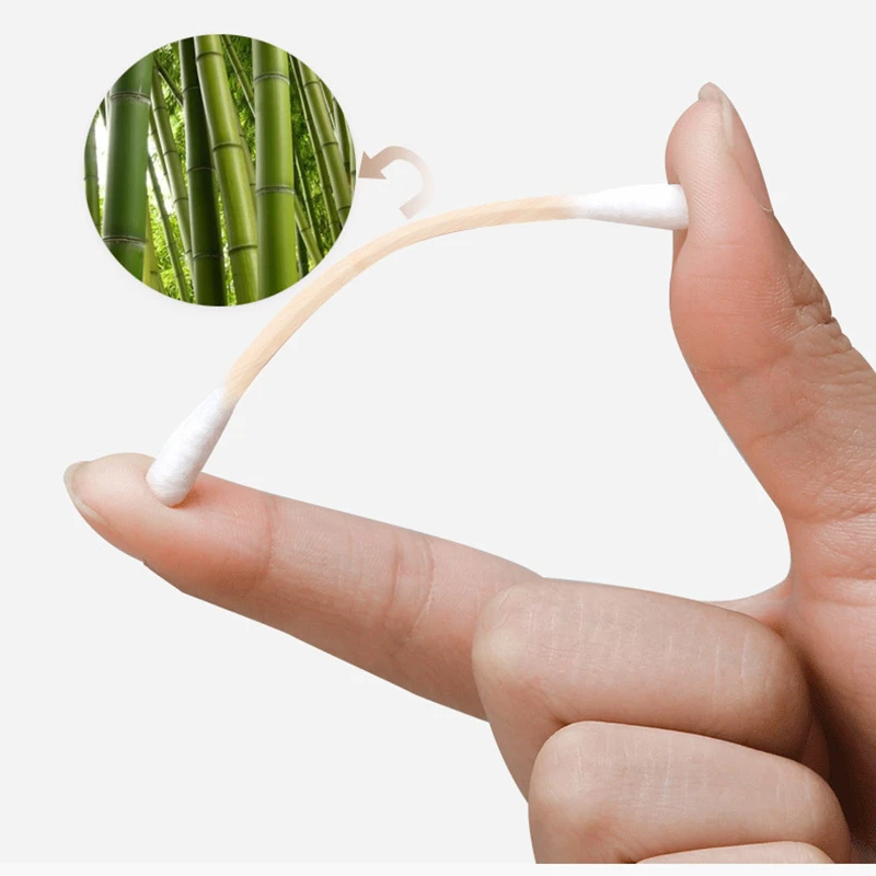 Eco Friendly Ear Cleaning Cotton Buds Swab Makeup Cotton Swabs Ear Swab Double Round Head Cotton Bud
