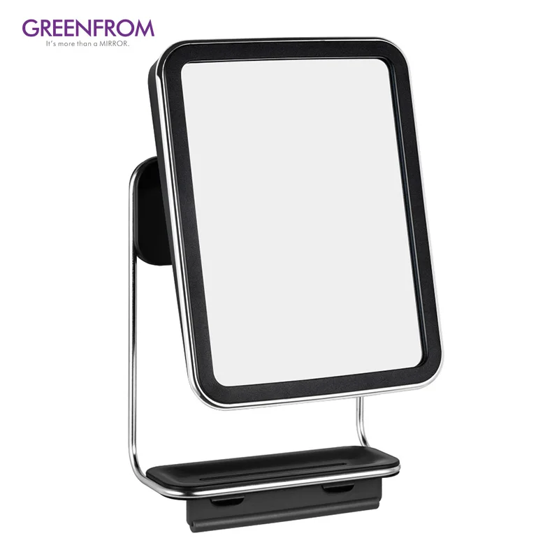 Greenfrom New Design Square Single Side Bathroom Anti Fog Shower Vanity Wall Mounted Makeup Mirror With Shaving