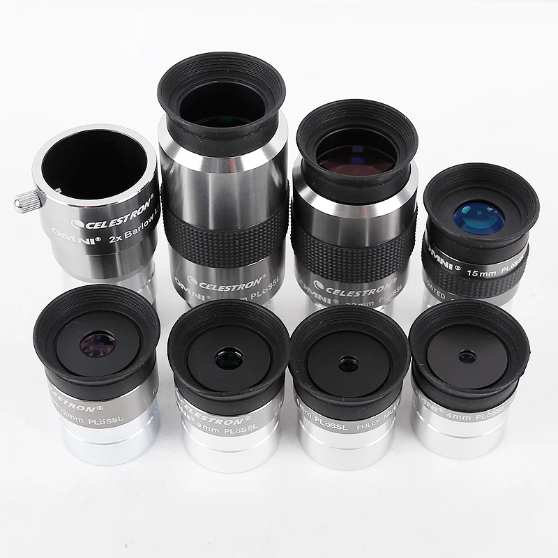 Celestron Omni 4mm 6mm 9mm 12mm 15mm 32mm 40mm and 2x eyepiece Barlow Lens Fully Multi-Coated Metal Astronomy Telescope